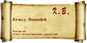 Krecz Benedek névjegykártya