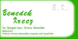 benedek krecz business card